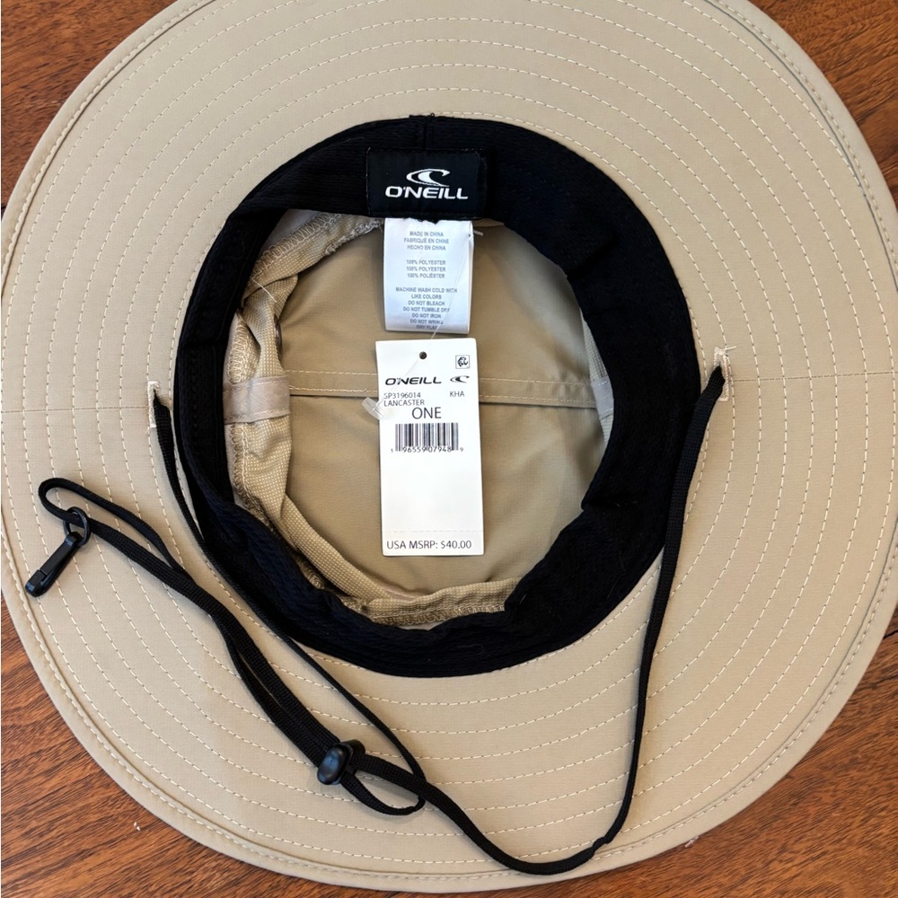 O'Neill Men’s SPF 50  Beige Adventure Hat - Picture 4 of 8